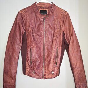 Maurices, Faux Leather Moto Jacket, Brown, Size M, Gently Used